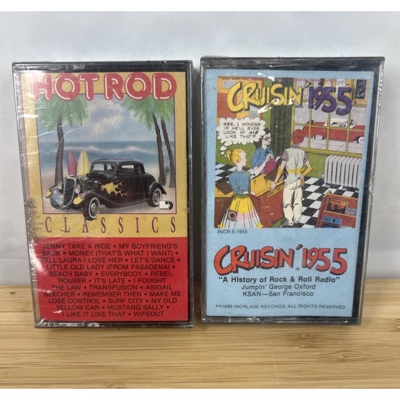 Other - Sealed Vintage Cassette Lot – Hot Rod Classics & Cruisin' 1955 (2 Tapes)